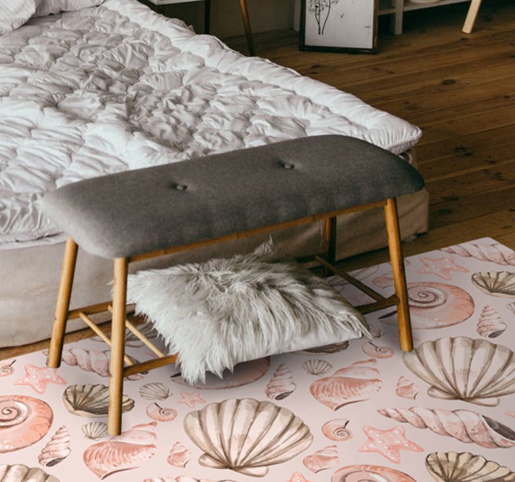 Seashells animal vinyl rug for bedroom. - TenStickers
