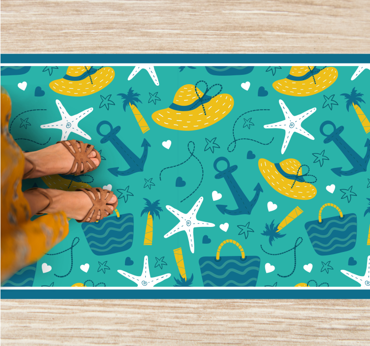 Seaside Adventure Motif event vinyl rug - TenStickers