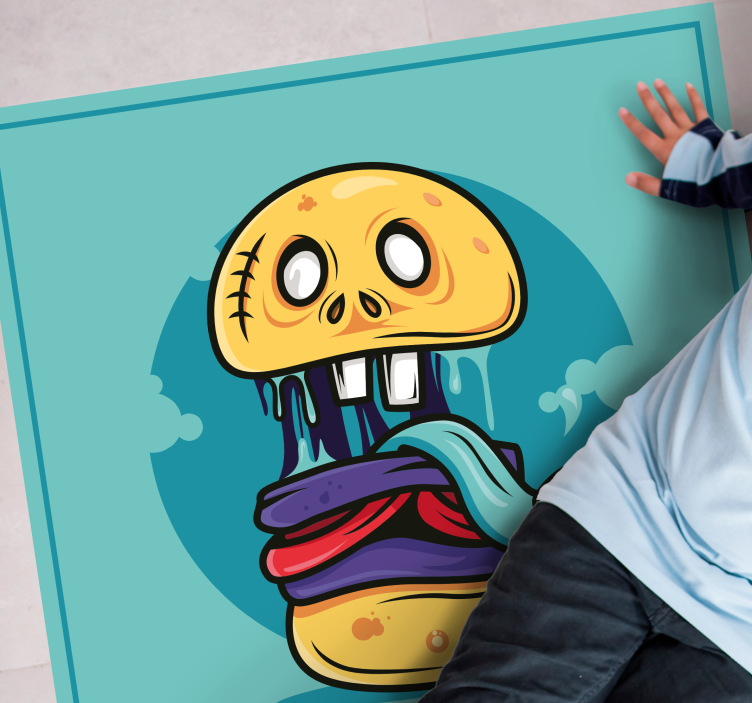 Silly Skull Character teenage bedroom vinyl rug - TenStickers