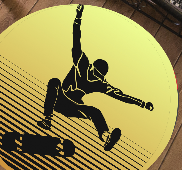 Skateboarding Silhouette teenage bedroom vinyl rug - TenStickers