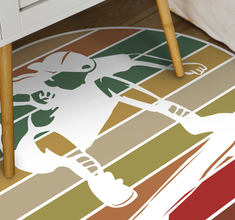 Skater Silhouette teenage bedroom vinyl rug - TenStickers