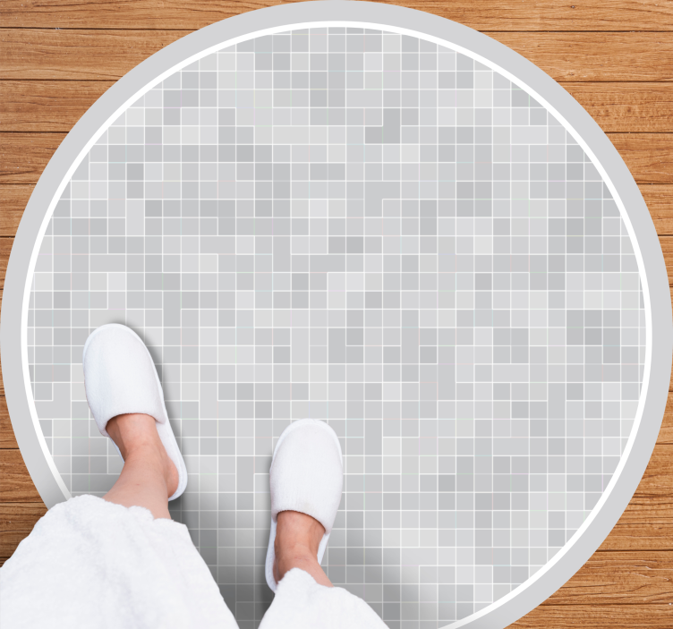 Sleek Mosaic Pattern bathroom vinyl rug - TenStickers