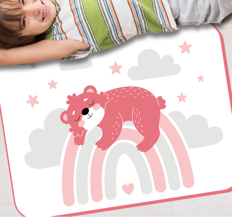 Sleepy Bear Rainbow nursery vinyl rugs - TenStickers
