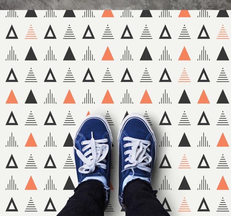 Small triangles pattern scandinavian vinyl rug - TenStickers