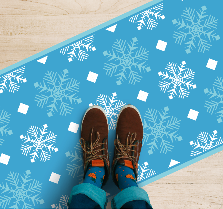 Snowflake Concept Christmas vinyl rug - TenStickers