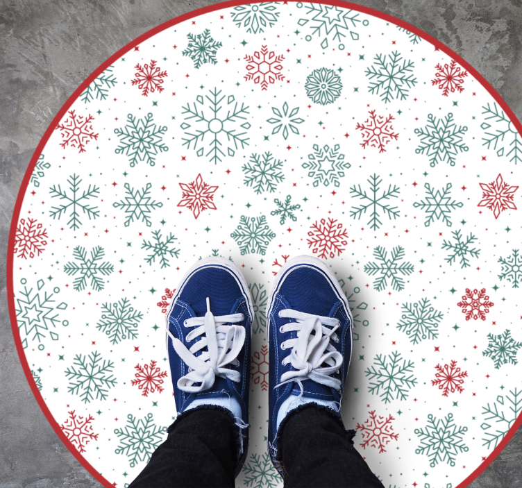 Snowflake Roundel Christmas vinyl rug - TenStickers