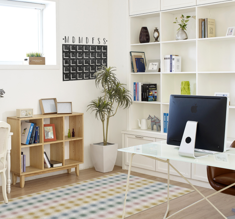 Soft pastel lines living room vinyl rug - TenStickers