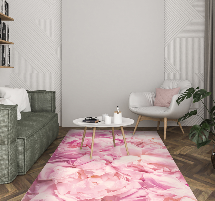 Soft pink details living room vinyl rug - TenStickers