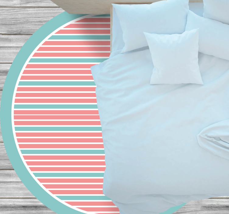 soft striped set circular vinyl rug - TenStickers