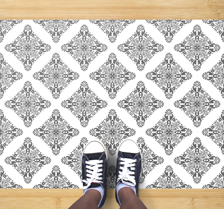 Sophisticated Diamond Motif mosaic vinyl rug - TenStickers