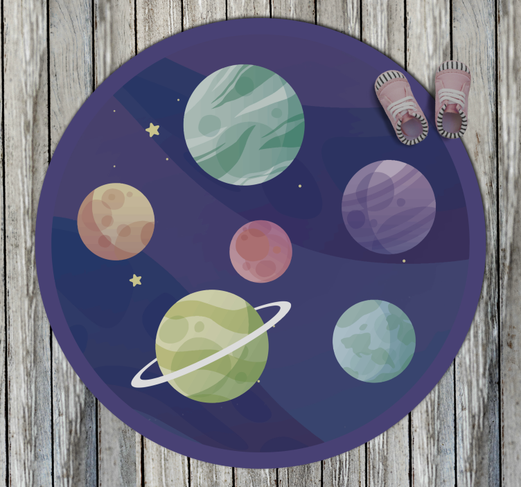 Space Exploration Imagery kids vinyl rug - TenStickers