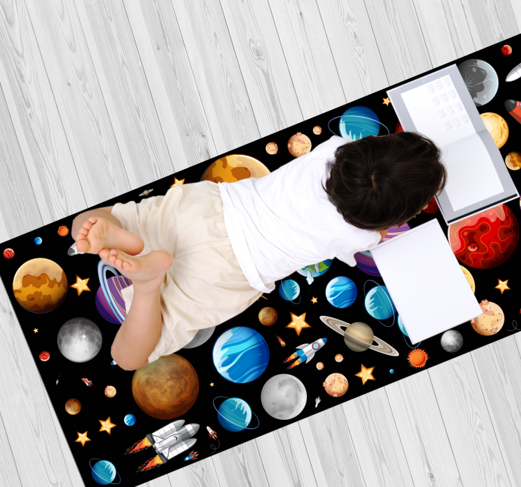 Space Planets kids vinyl rug - TenStickers