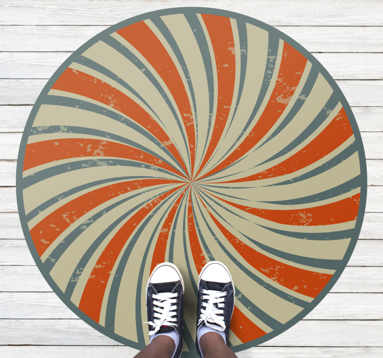 Spiral swirl design vintage vinyl rug - TenStickers