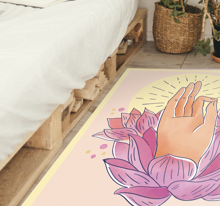 Spiritual Blossom Illustration mandala vinyl rug - TenStickers