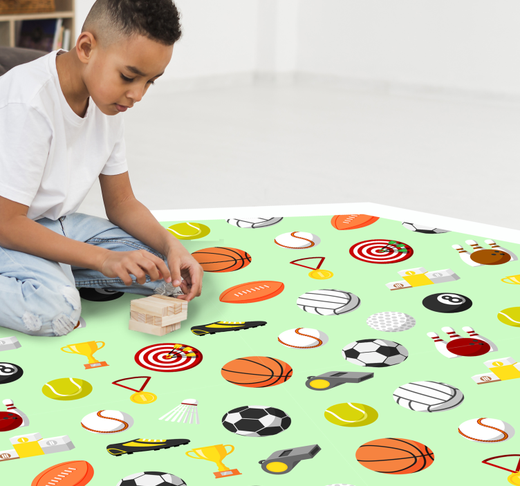 Sports Themed gaming vinyl rug - TenStickers