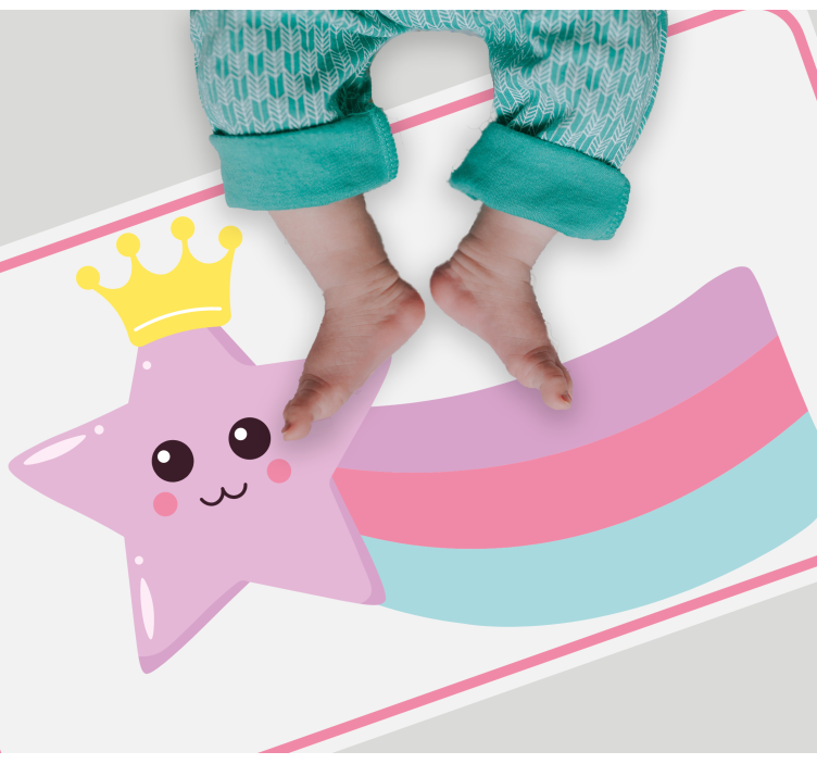 Starry Crown Charm kids vinyl rug - TenStickers