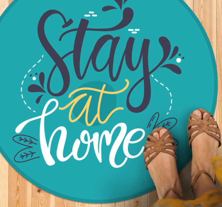 Stay At Home custom vinyl rug - TenStickers