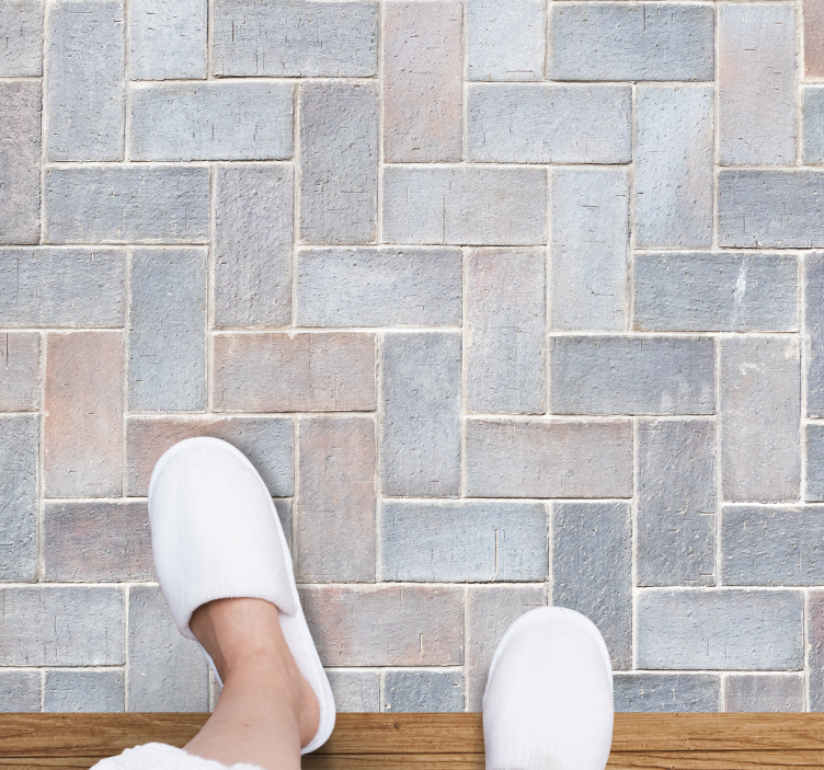 STONE BASKETWEAVE PATTERN bathroom vinyl rug - TenStickers