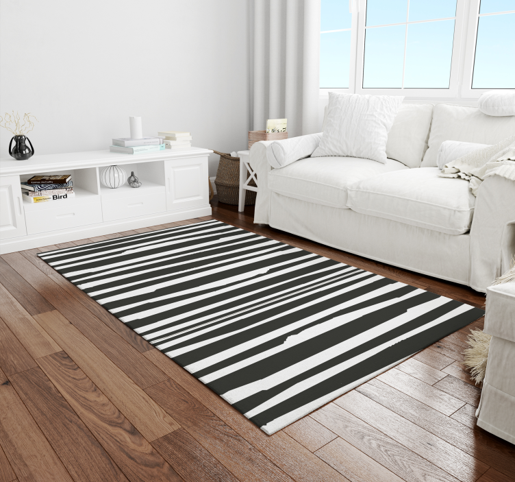 Striped Monochrome Design stripes carpet - TenStickers