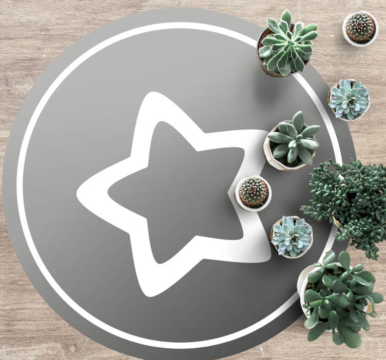Stylish grey pattern star vinyl rug - TenStickers