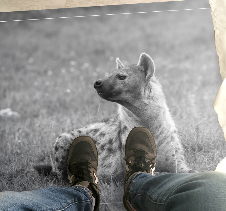 Stylish hyena portrait animal vinyl rug - TenStickers