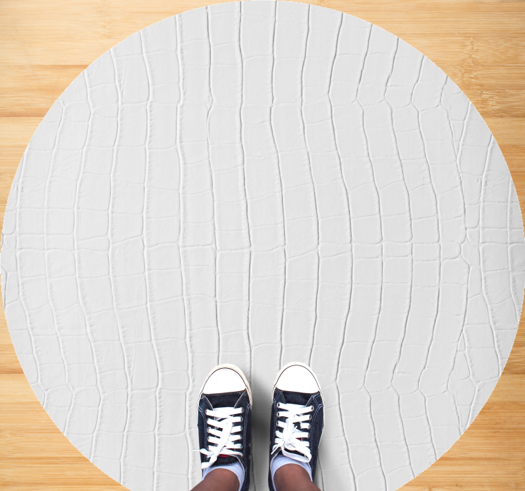 White crocodrile pattern animal vinyl rug - TenStickers