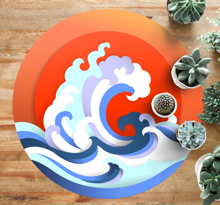 Sun and wave nature vinyl rug - TenStickers