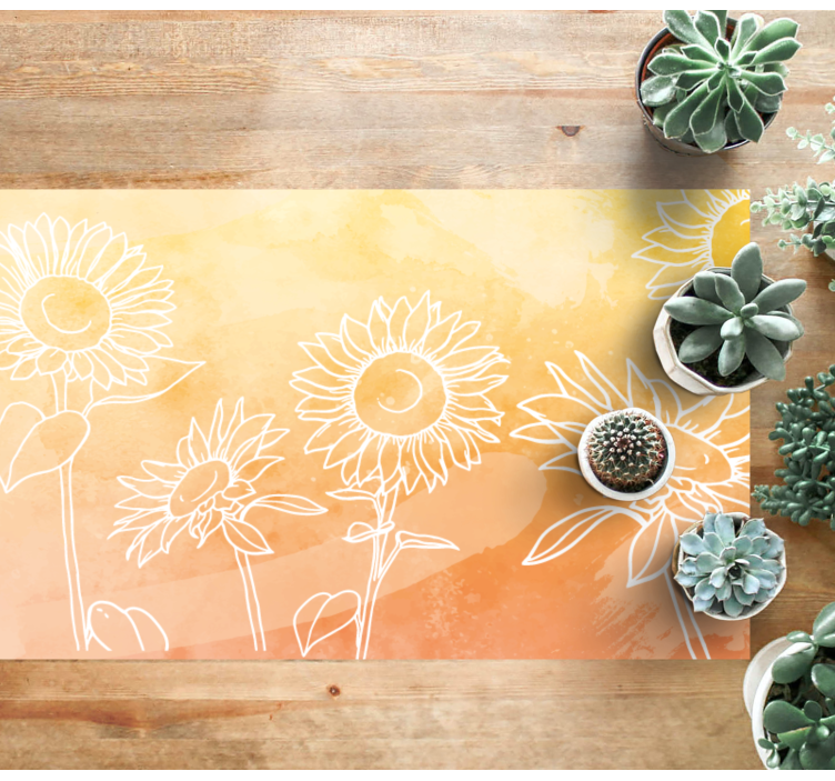 Sunflower Blossom Design floral vinyl rug - TenStickers