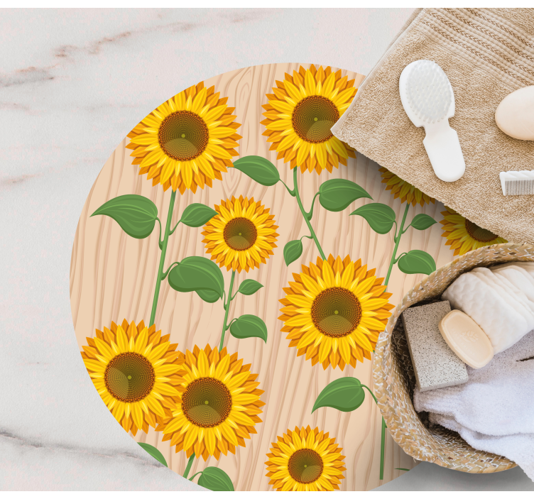 Sunflower bouquet floral vinyl rug - TenStickers