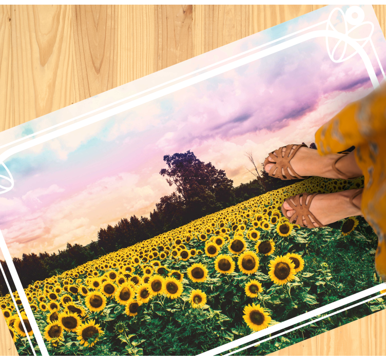 Sunflower Field Scene nature vinyl rug - TenStickers