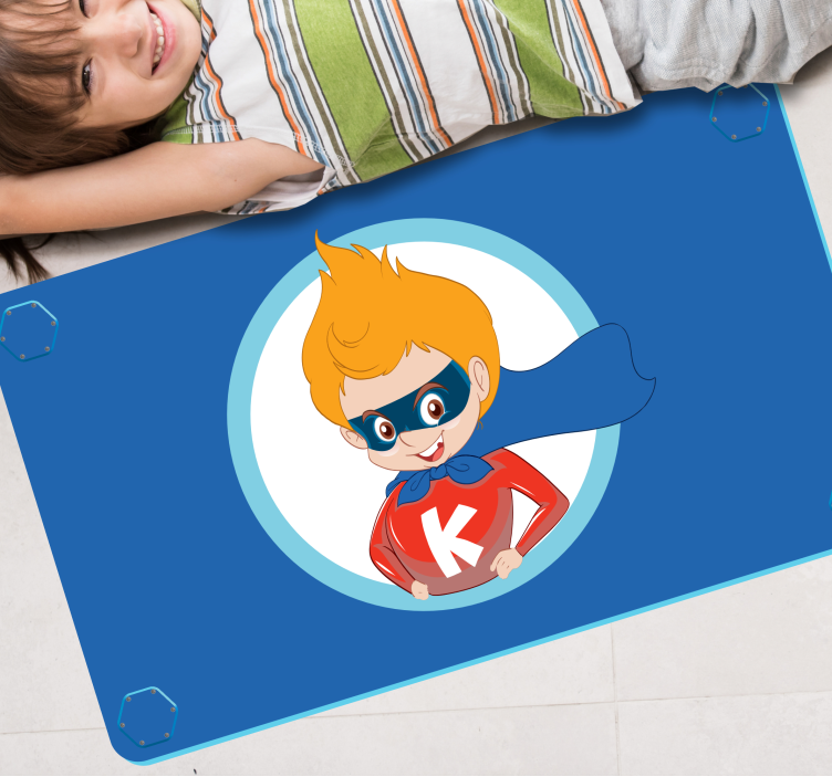 Superhero Cartoon Character kids vinyl rug - TenStickers