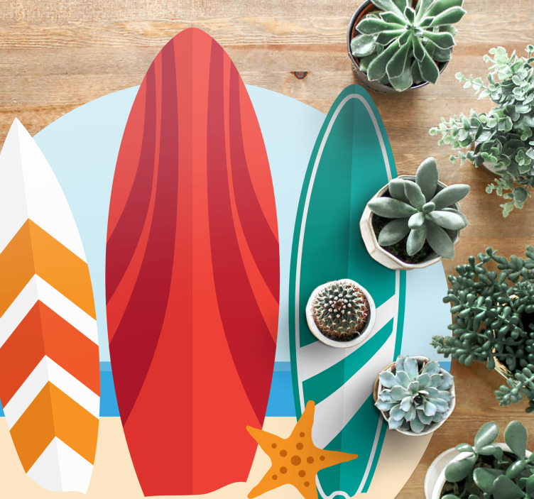 Surfboard Trio outdoor vinyl rug - TenStickers