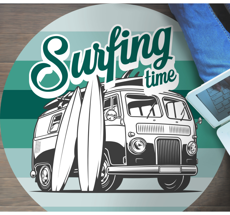 Surfing Adventure teenage bedroom vinyl rug - TenStickers