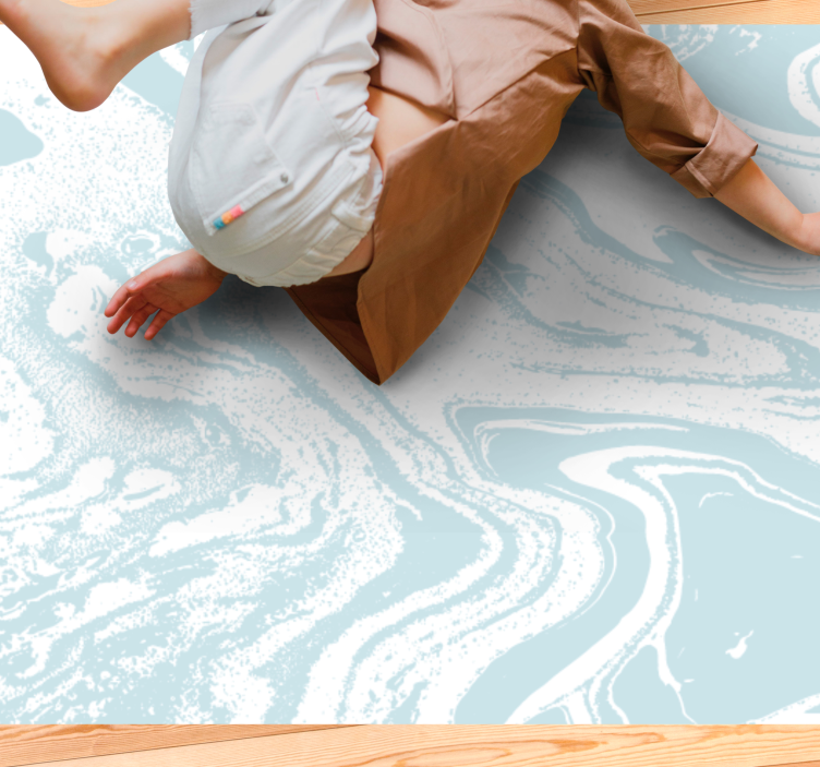 Swirling Aquatic Theme marble vinyl rug - TenStickers