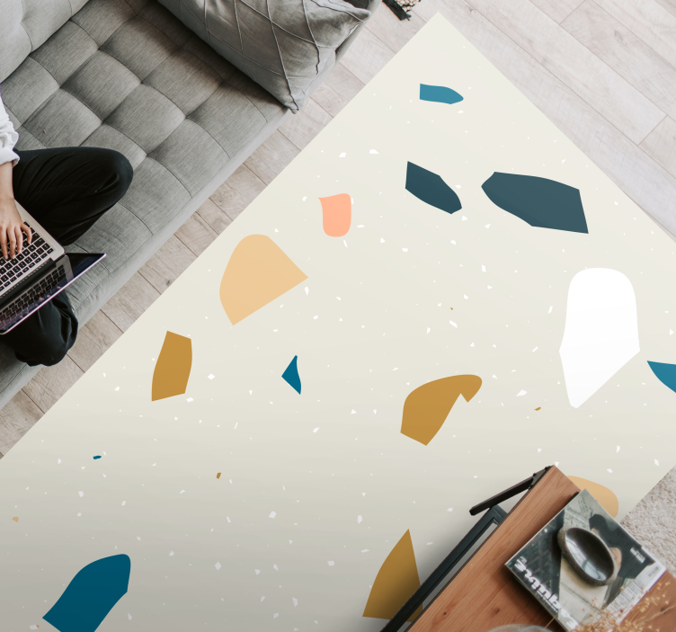 Terrazzo Splash geometric vinyl rug - TenStickers