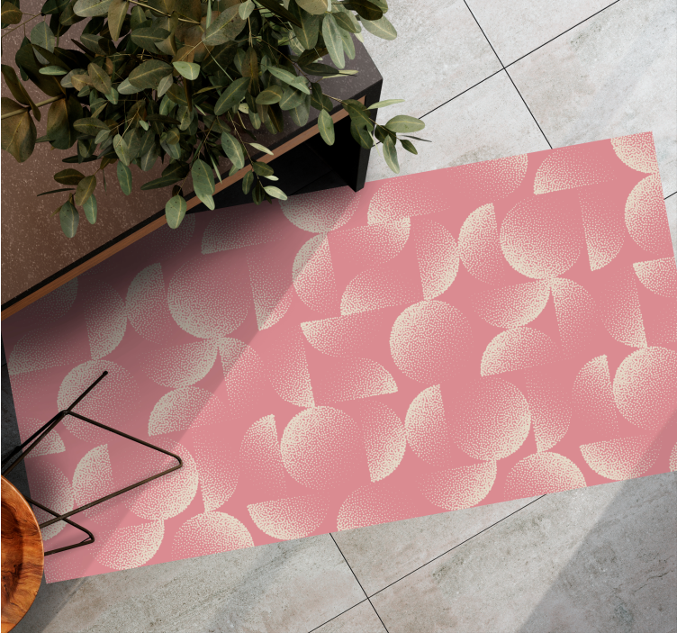 Textured Petals Pattern floral vinyl rug - TenStickers