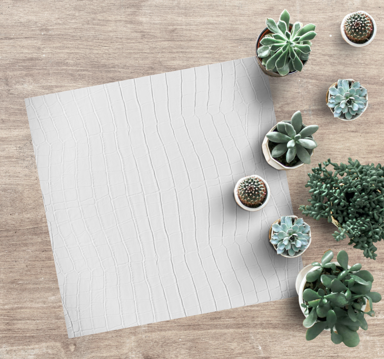Texture vinyl rug in white crocodile skin - TenStickers