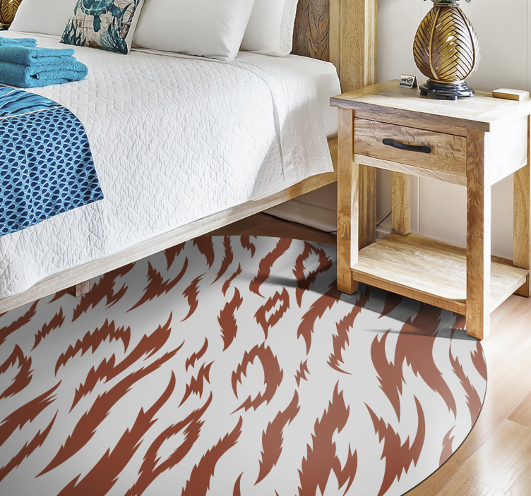 Tiger Stripe Motif animal print vinyl rug - TenStickers