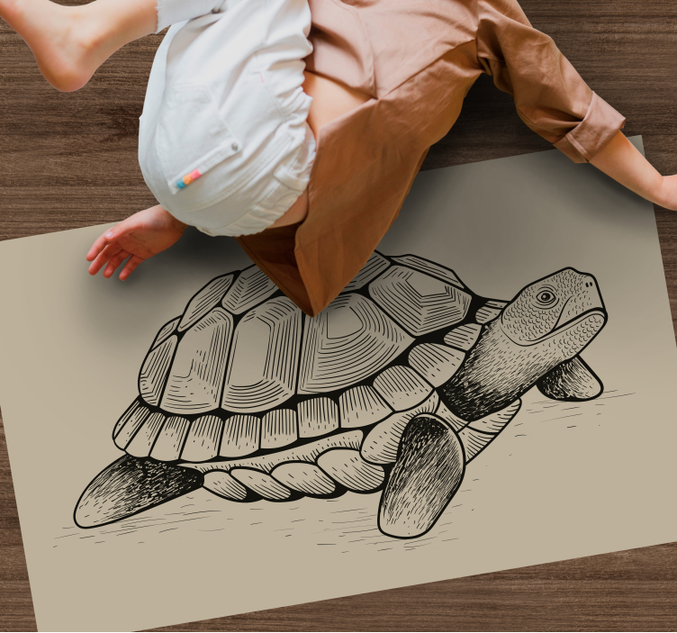Tortoise Illustration animal vinyl mat - TenStickers