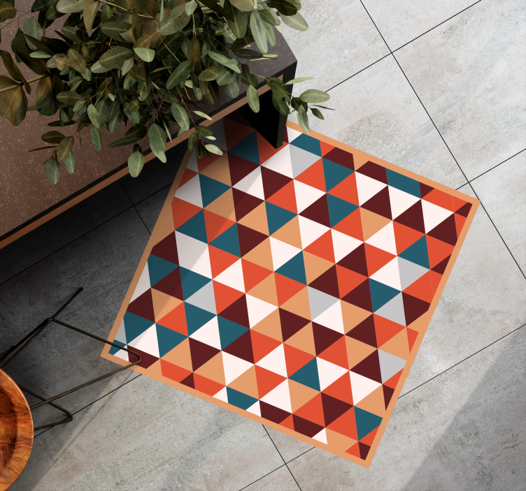 Triangular Mosaic Pattern geometric vinyl rug - TenStickers