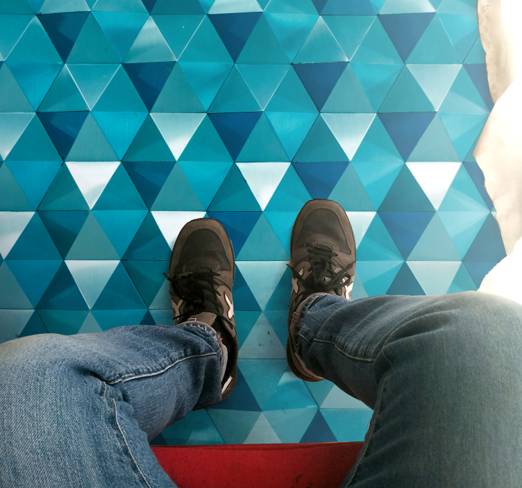 Triangular Tiling geometric vinyl rug - TenStickers