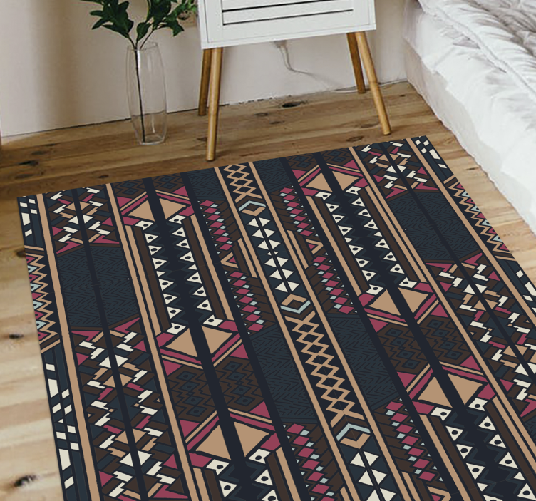 Tribal Pattern Motif ethnic vinyl rug - TenStickers
