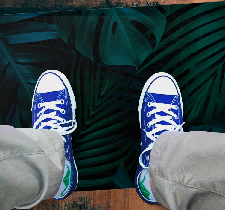 Tropical Foliage floral vinyl rug - TenStickers