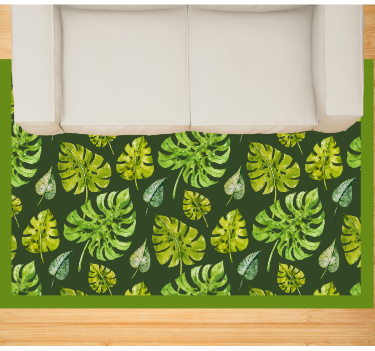 Tropical Leaf Elements nature vinyl rug - TenStickers
