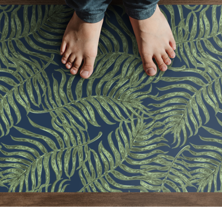 Tropical Leaf Pattern floral vinyl rug - TenStickers