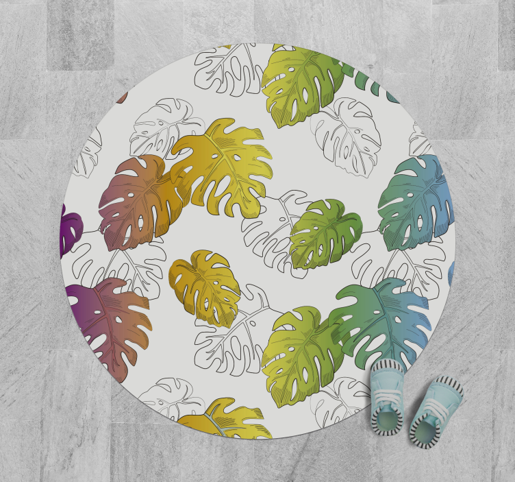 Tropical Monstera Delight vinyl carpet roses - TenStickers