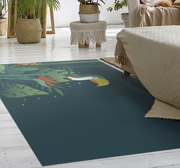Tropical Toucan Scene nature vinyl rug - TenStickers