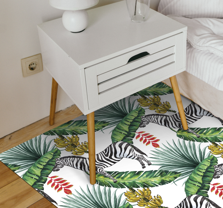 Tropical Zebra animal vinyl rug - TenStickers
