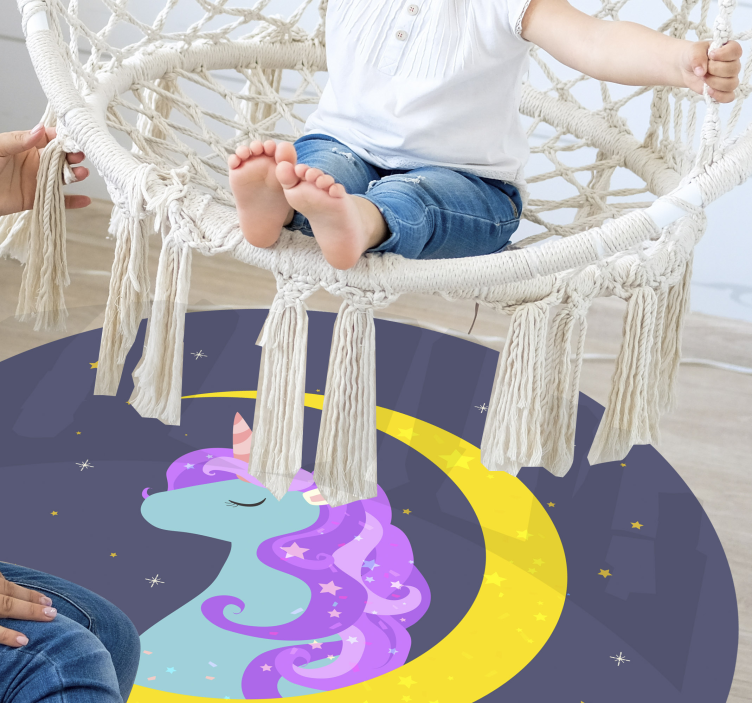 Unicorn Crescent Imagery kids vinyl rug - TenStickers