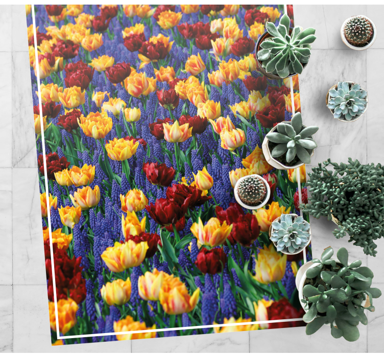 Very colourful flower field floral rug - TenStickers